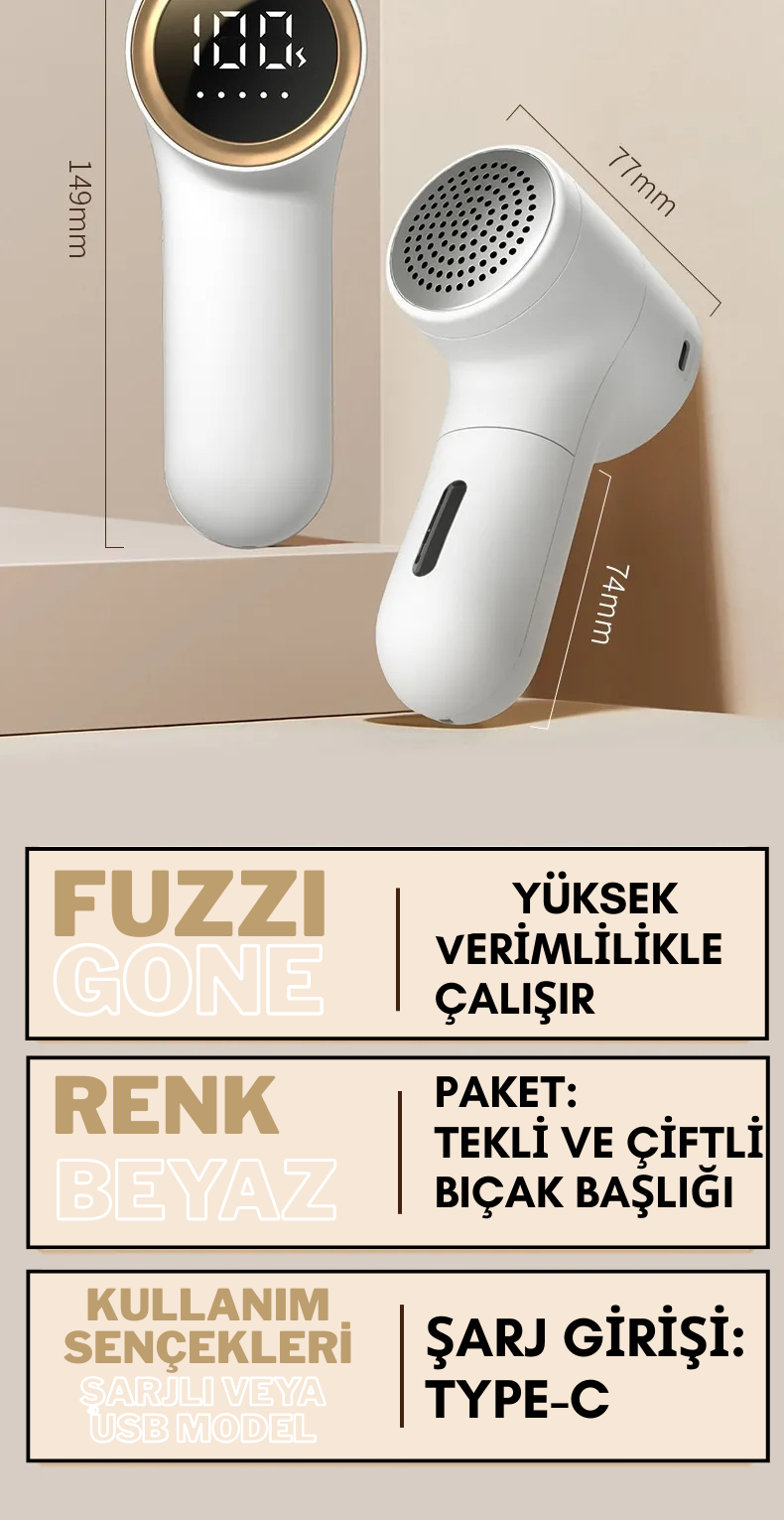 Fuzzi Gone – Ultra Hassas Şarjlı Tüy Temizleme Makinesi